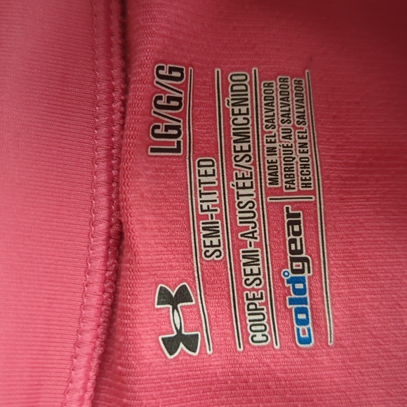 Under Armour Cold Gear Semi-Fitted Long Sleeve Athletic Top L Pink - Picture 2 of 14